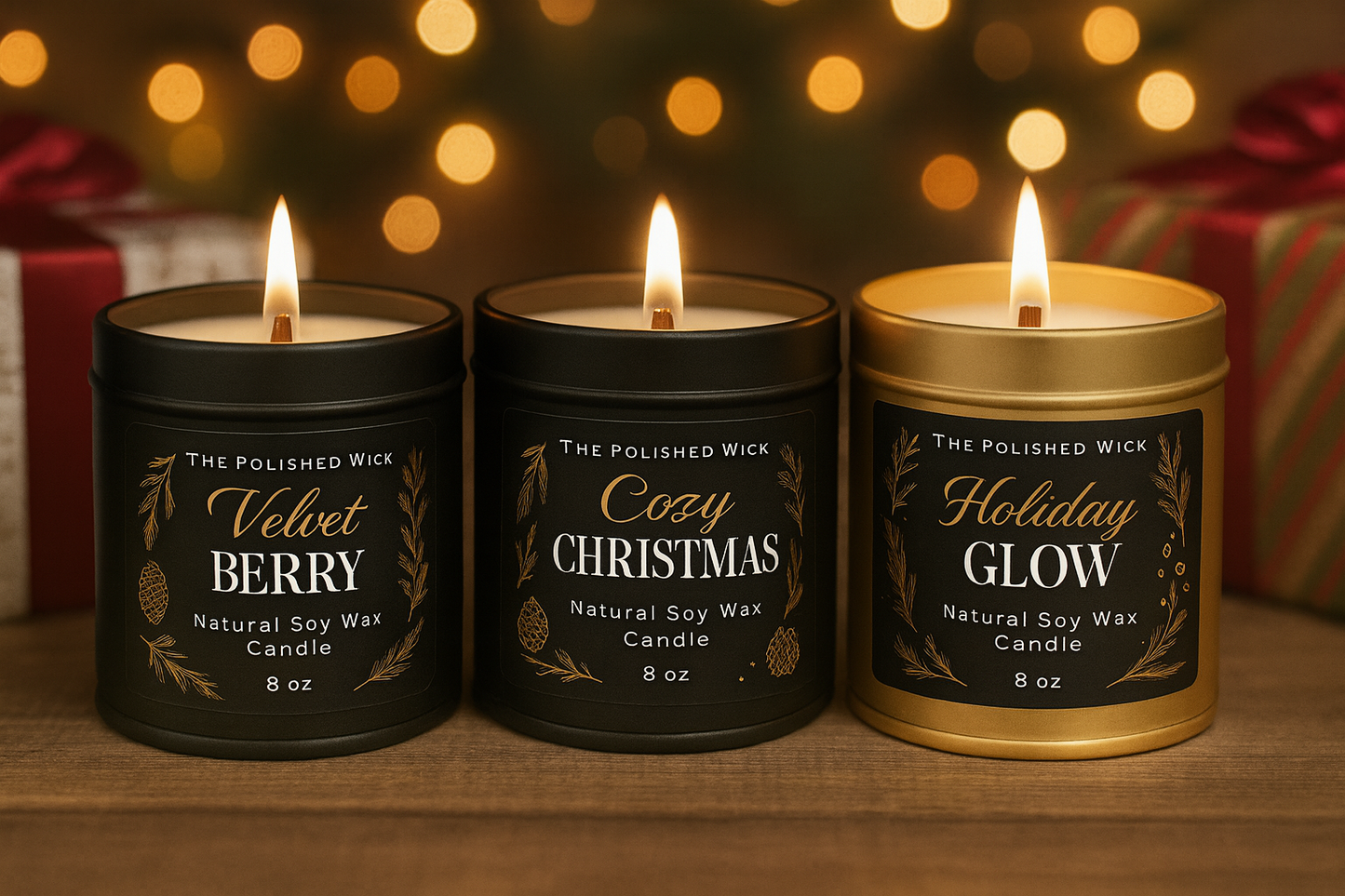 Candle Trio  Holiday Gift Set – Mix & Match- Choose any 3 scents
