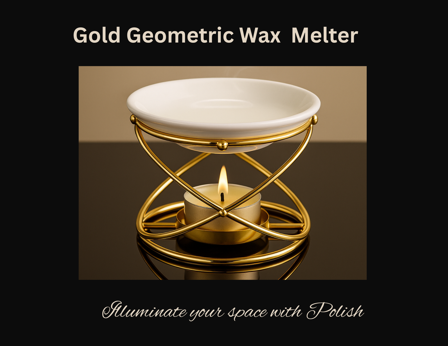 Gold Geometric Wax  Melter & Holder