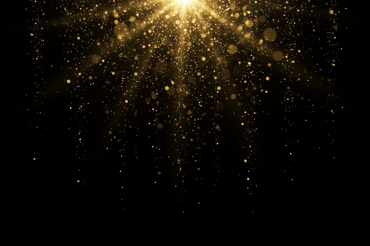 BLACK AND GOLD SPARKLES RADIANT